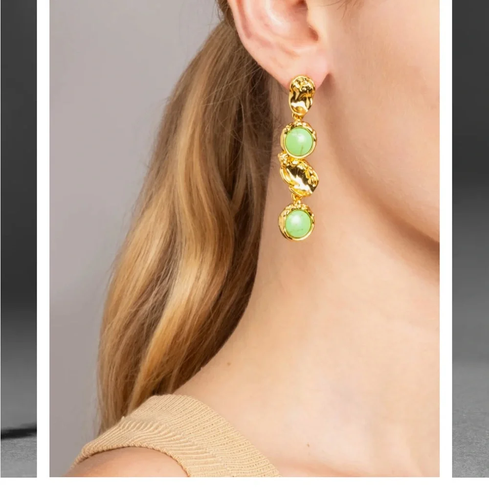 ALEXIS BITTAR • Brut Mojave Coin Linear Post Earrings